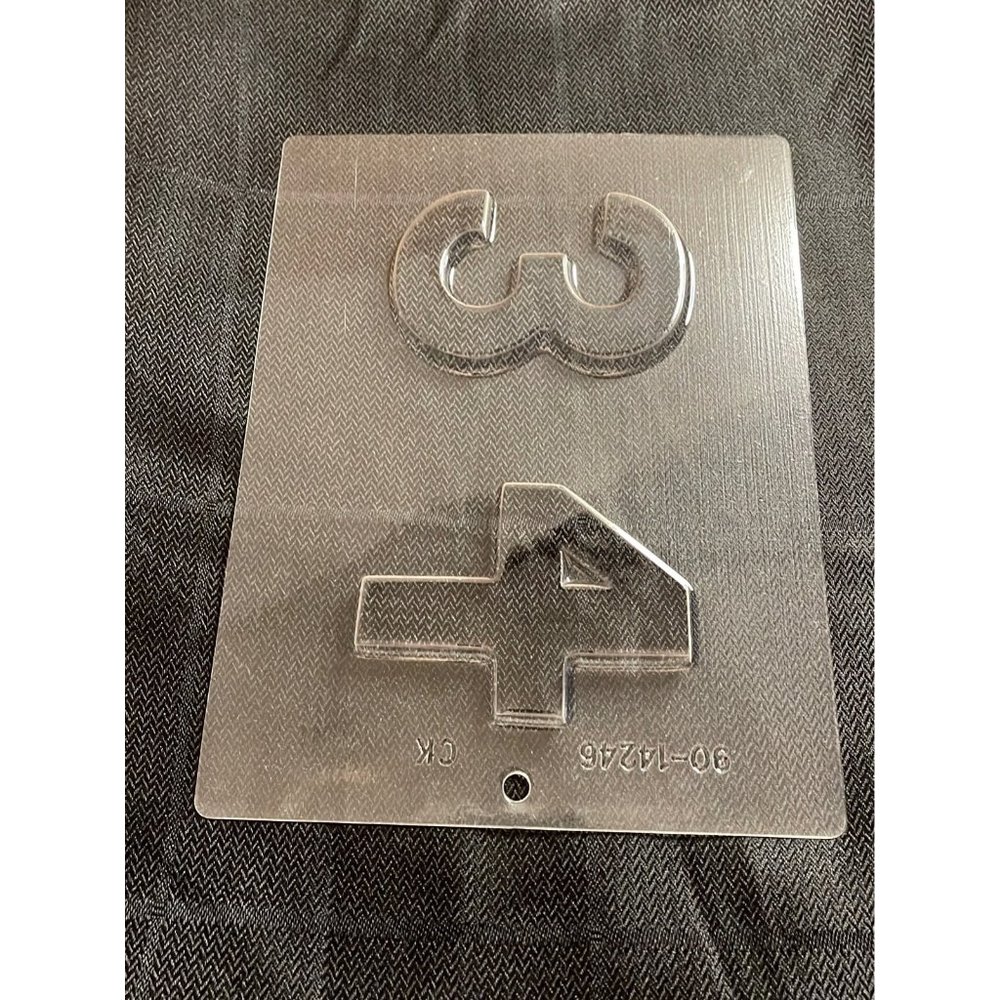 CK 3-3/4" Number 3, 4 Birthday Anniversary Sucker Chocolate Cake Decorating Mold